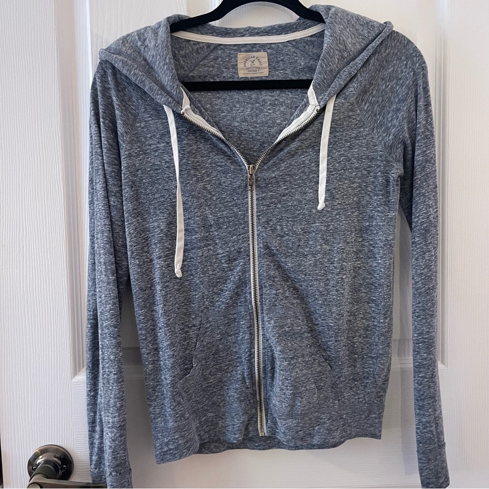 American Eagle Outfitters Heathered Blue Hoodie